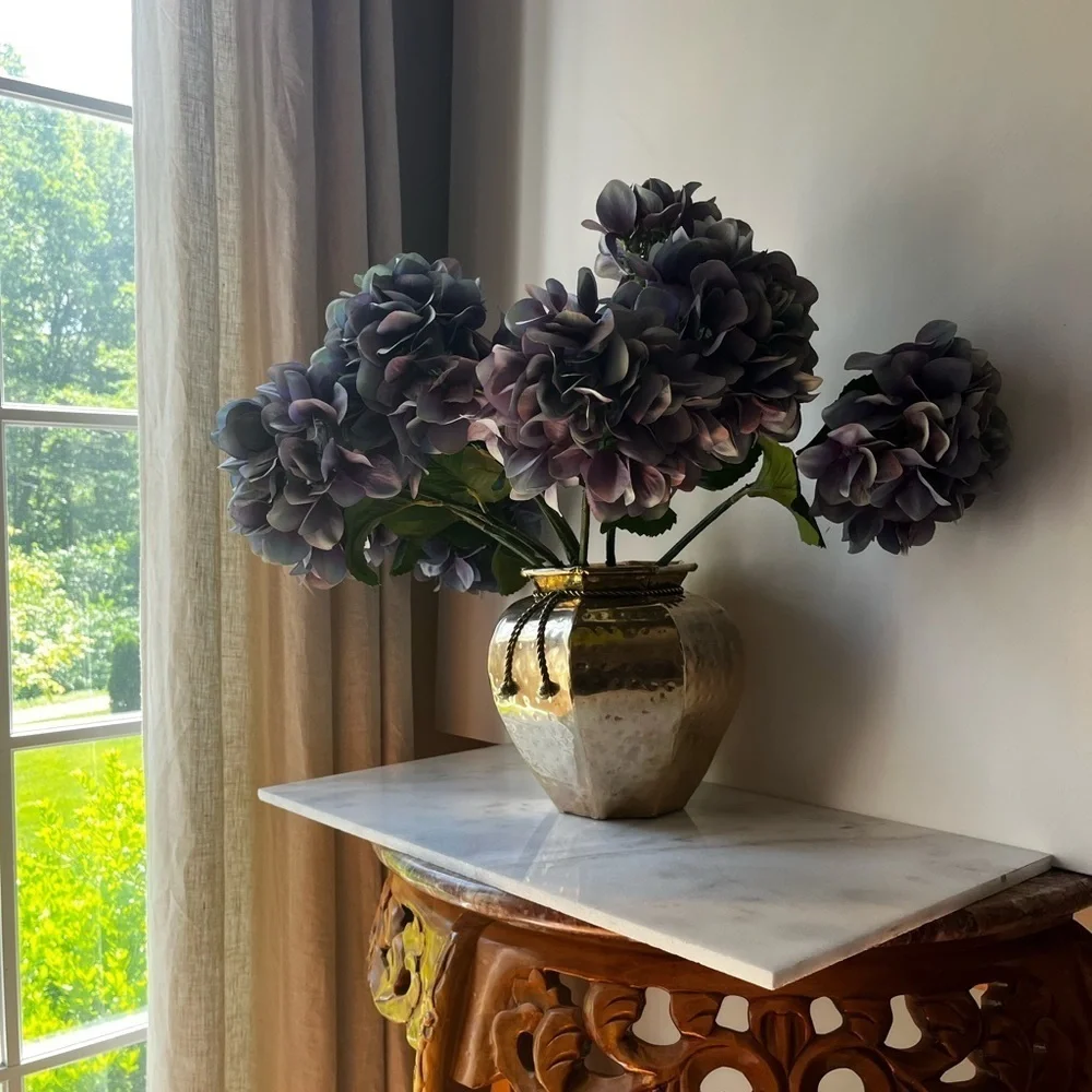 Elegant Gold Vase with Rope Detail vintage brass planter